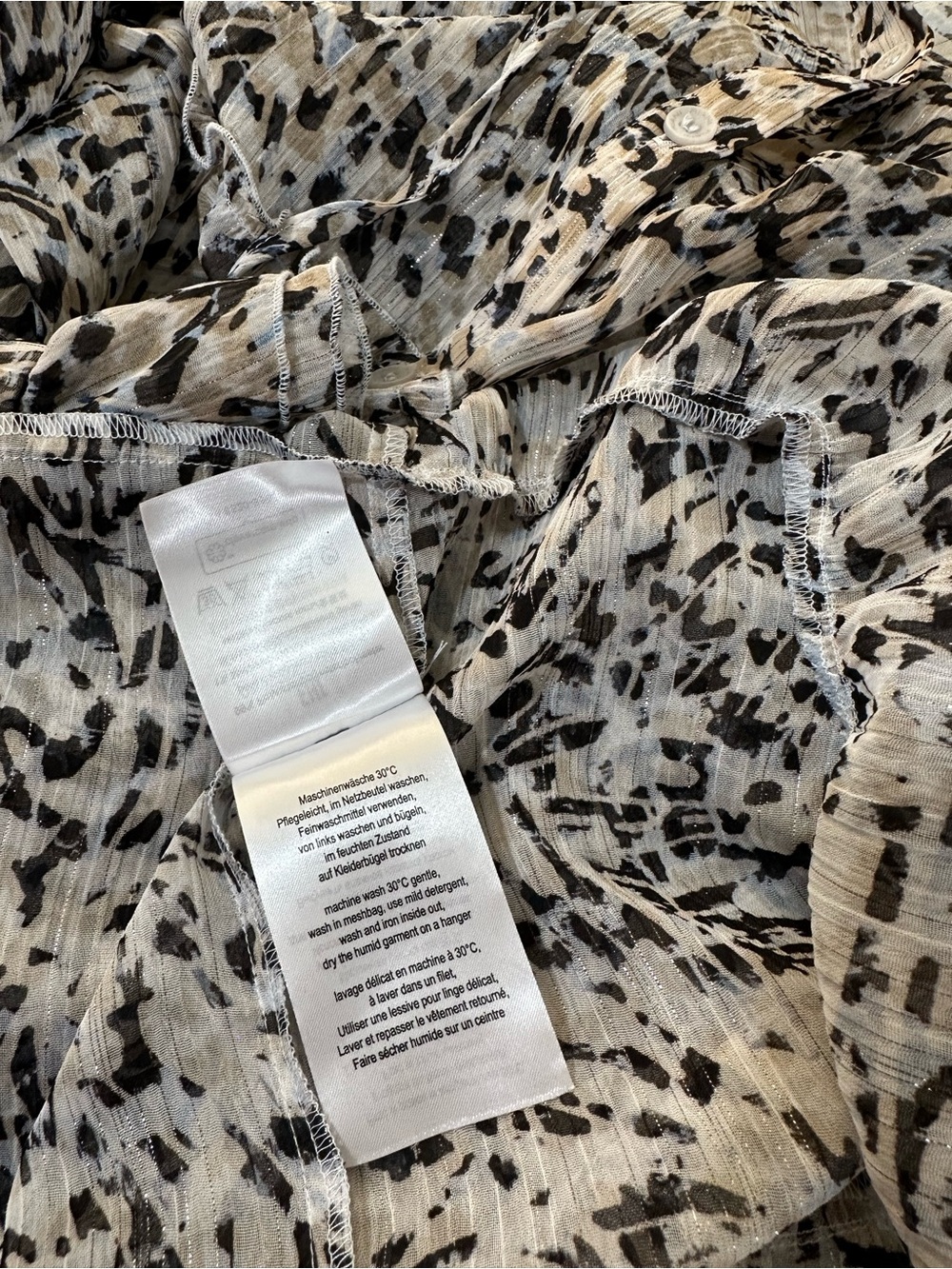 RIANI Luxury Leopard Print Midi Dress - Metallic Silver Detail - Size 12 / DE 42 - Picture 7 of 16